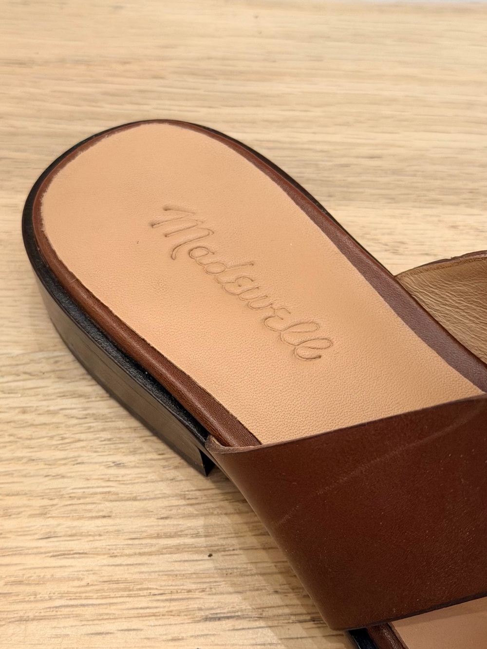 MADEWELL Brown Leather Slide Sandals - Picture 3 of 4